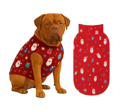 Image of The Pets Company Dog Winter Coat Jacket, Clothes, Windproof, Light Weight, Washable, Ultra Warm Thick Fleece Lined Dog Vest for Cold Weather Protection, (Christmas Cherry, XX-Large - 30 Inch)