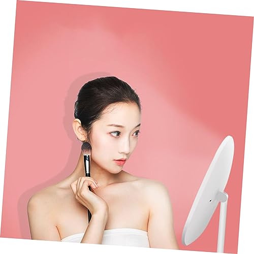 Espejo de maquillaje LED rotativo con bandeja y luz blanca miniatura 7
