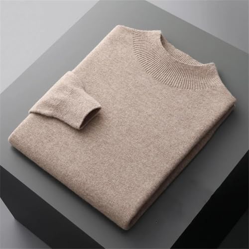 Men's Cashmere Sweater Pullover Autumn and Winter Semi-High Neck Wool Sweater2