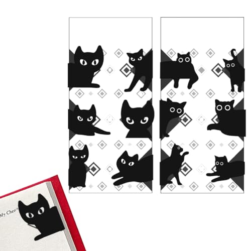 Marcapáginas magnéticos, 12 piezas Marcapáginas de Gato Negro, Marcapáginas...