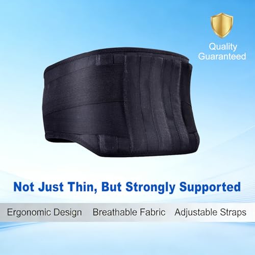 XOBTURP Back Brace for Lower Back Pain & Sciatica Relief, Lumbar Support Belt with 5 Reinforced Stays for Herniated Disc, Scoliosis, Arthritis, Work Heavy Lifting for Women & Men (39-44.9” Large)