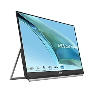 ASUS ZenScreen MB249C - 24 Zoll tragbarer USB Monitor - Full HD 1920x1080, USB Typ-C 60 Watt, HDMI, Autorotation, Kickstand, FreeSync - IPS Panel, 16:9, entspiegelt, Speaker, Schwarz