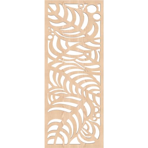 Image of 13 3 /8 inchW x 34 3 /8 inchH x 3 /8 inchT Mills Decorative Fretwork Wood Wall Panels, Red Oak