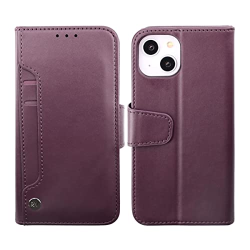 Rvelon diseñado para iPhone 14 Funda Tipo Cartera, Compartimento Adicional para Tarjetas, Elegante Lila, a Prueba de Golpes, Cierre magnético