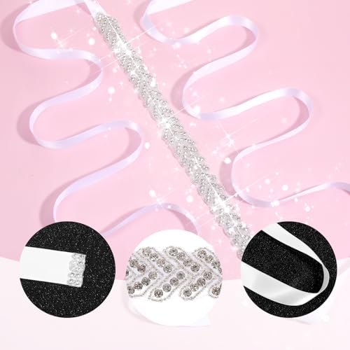 Vin Beauty Bridal Rhinestone Belt, Sash Handmade Wedding Dress Belt with Rhinestones Glitter Wedding Dress Belts for Bridal Gowns3