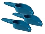 Tupperware Set of 3 Small Canister Scoops with Handles in Peacock Blue