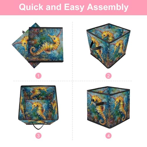 Panier de rangement hippocampe pour étagère et dressing ordonné - 7