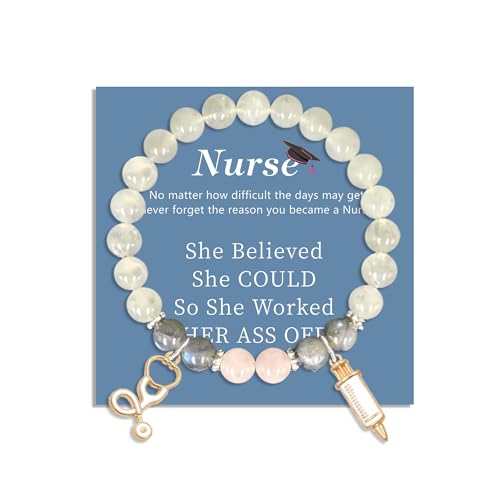 Image of Nurse Graduation Gifts for Women,Class of 2025 Nurse Bracelets with Stethoscope Injector, Nurses Week Gift Nurses Appreciation Gifts