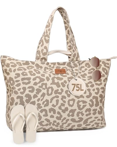 GLORIEROO Extra Large Beach Bag for Women - Sandproof Over-Size Carry On Beach Essentials Tote with 5 Pockets Gifts for Women