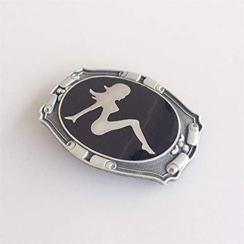 JEAN'S FRIEND Antique Silver Truck Mud Flap Girl Enamel Belt Buckle also Stock in US - Image 4