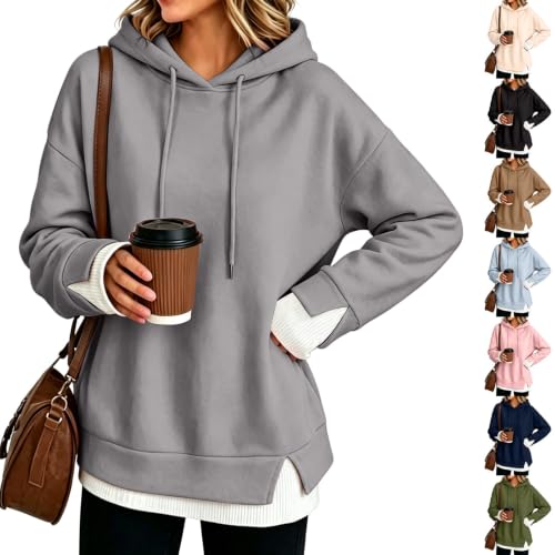 Pullover Hoodies for Women 2 in 1 Layered Oversized Sweat Shirt Y2k - image 1