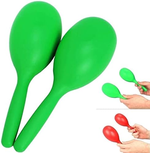 A-Star Coppia di maracas in plastica verde - Sonaglio shaker da 20 cm, strumento ritmico a percussione