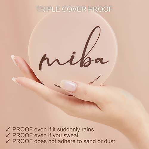 Miba Nano Fit Proof Cushion. Extreme Thin Cover Layer. 12H Power Long Lasting Cover.air-Wear Breathing Base.vegan. Spf50+ Pa+++ 20G / 0.7 Oz (N23 Natural Beige) #TOP4