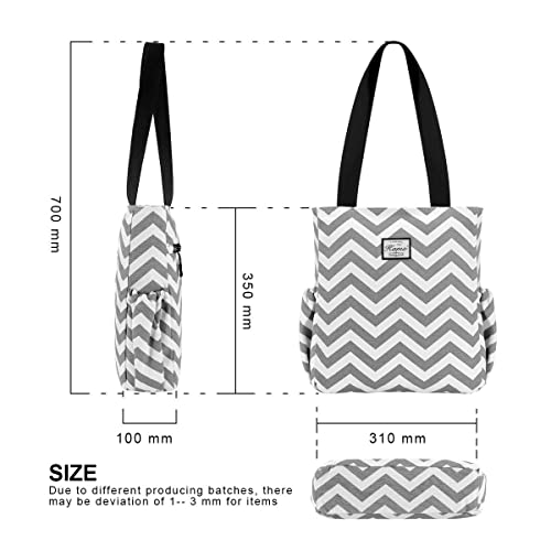 Image of KAMO Floral Tote Bag - Waterproof Lightweight Handbags Travel Shoulder Bag for Hiking Yoga Gym Swimming Travel Beach