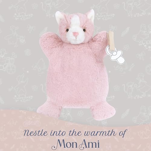 Image of MON AMI Callie Kitty Pacifier Holder & Security Blanket | 12-Inch Soft Plush Baby Blanket with Velcro Pacifier Holder | Perfect Newborn Essential for Birthdays & Baby Showers