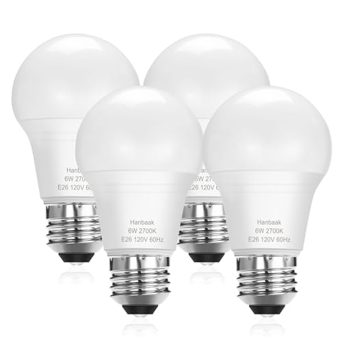 Ampoules LED E26 6W blanc doux 2700K lot de 4 pour un eclairage domestique standard