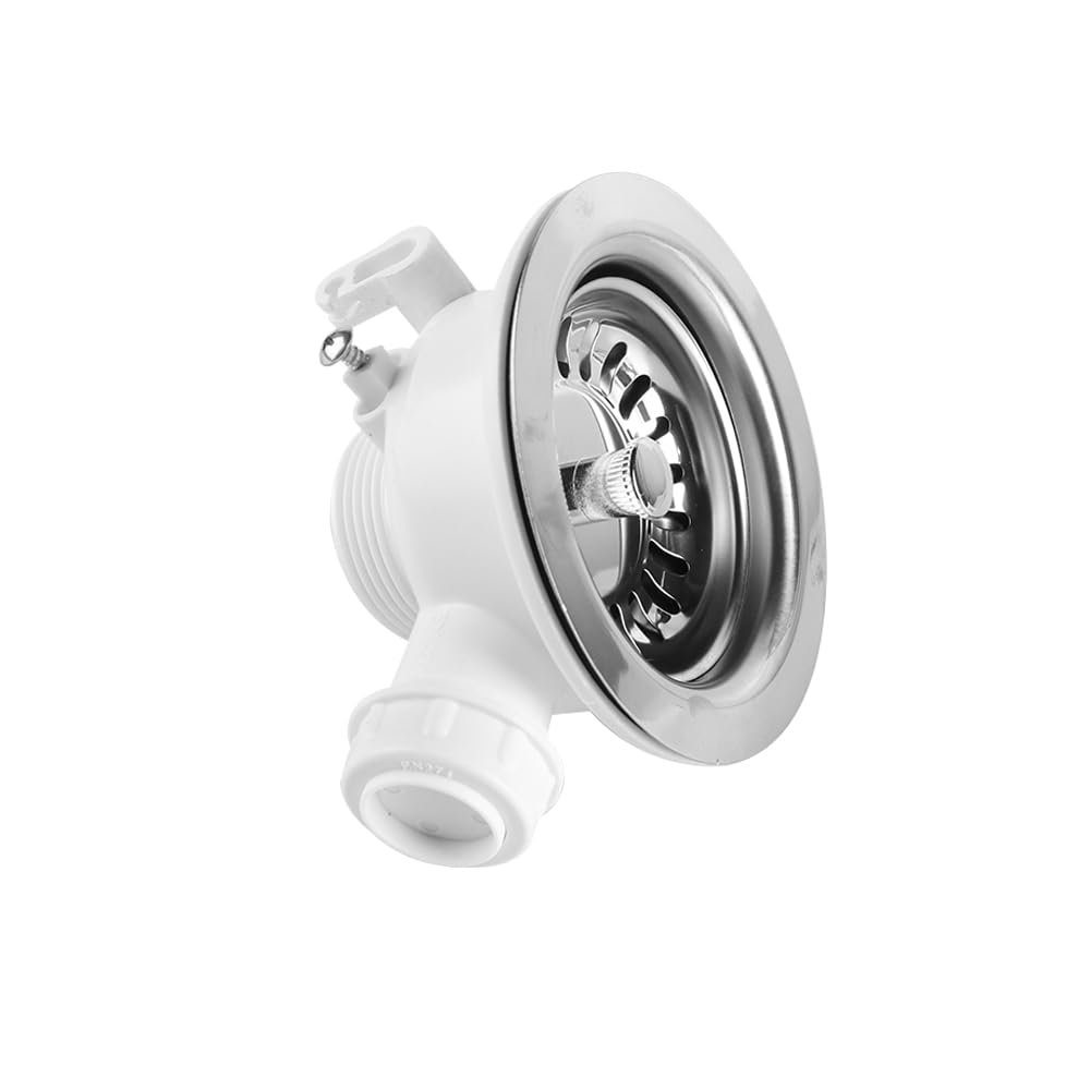 Sarini Vanne Excentrique à Panier-Filtre avec Corde Raccord de vidange Excentrique Rotatif Évier G1-1/2 Pouce Diamètre 114 mm pour Solutions de Drainage d'évier de Cuisine et de Lave-Vaisselle