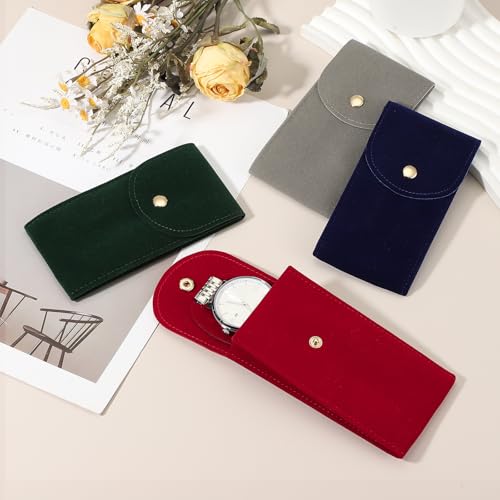 Pochette en velours pour montre lot de 4 étuis cadeaux raffinés - 5
