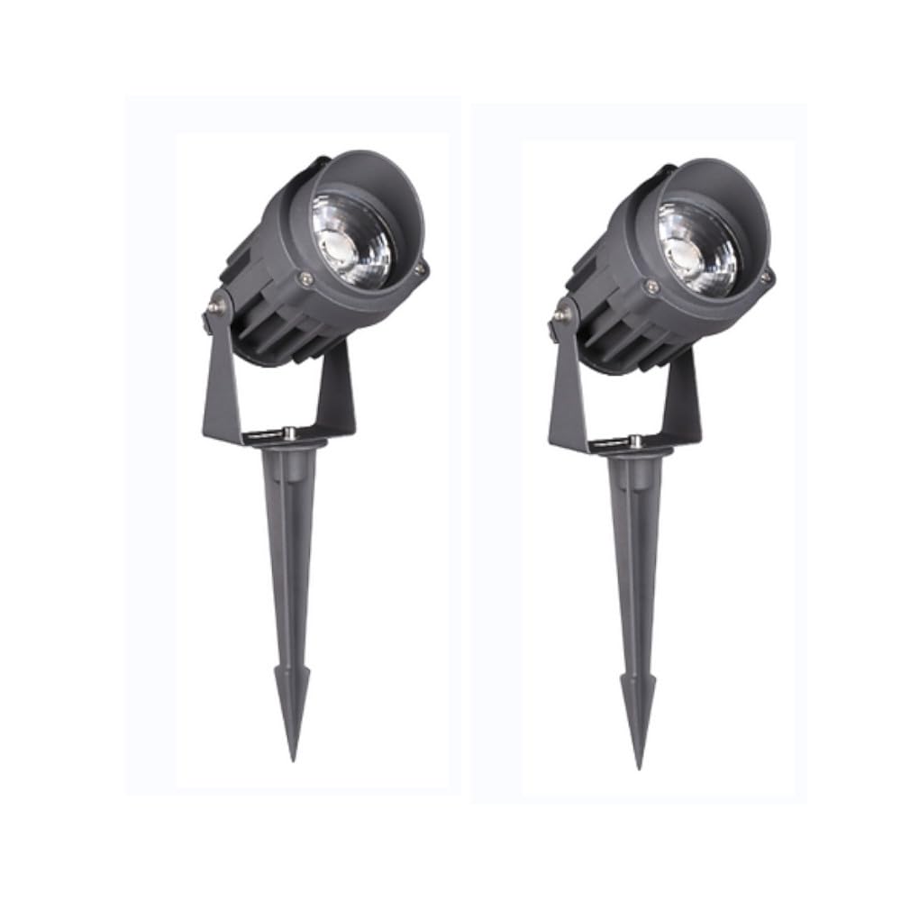 Pack of 2, Outdoor LED Landscape Lights Waterproof Spotlight with Spike Stand, Aluminum Size 80x162x300mm,Ac100-240V (15W,Warm White),2 Year Warranty