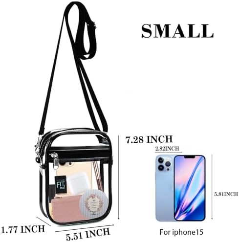 Fibrdoo Clear Bag for Stadium Events Transparent Crossbody Purse - 3