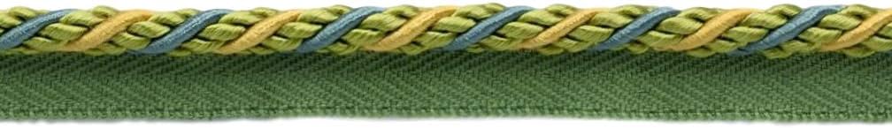 DÉCOPRO 4/16" (0.5cm) Alexander Decorative Twisted Rope Cord Trim with Lip # 0025AX, Sepia Beige #LX05 (Gold Beige, Khaki Brown, Light Orange) 12 Yard Value Pack (11m/36 ft)