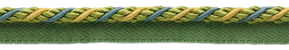 Cordon passepoil bleu vert or pour coussin salon et rideau