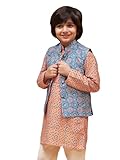 VASTRAMAY Boys' Blue Nehru Jacket – Traditional Ethnic Wear for Navratri, Garba, Dandiya & Festive Celebrations