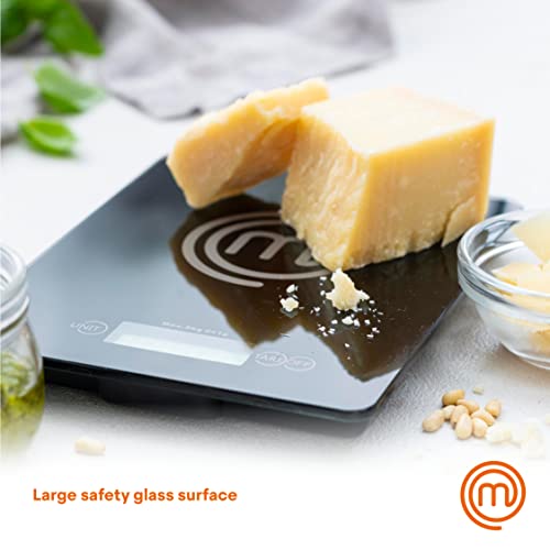 Masterchef Kitchen Scale For Food Ounces And Grams, Digital Lcd Display, Baking Tool For Meal Prep And Cooking, Small & Portable Precision Scales (0.1Oz) With Tempered Glass, 11Lb Weight Capacity #TOP3