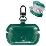 BOOLINN az100 ケース 対応 technics eah-az100 高級本革 PUレザー eah-az100 カバー レザー 全面保護 充電 LEDライトが見える 耐衝撃 軽量 キズ防止 おしゃれ ワイヤレス充電対応 キーホルダー付き テクニクス az100 ケース（グリーン）