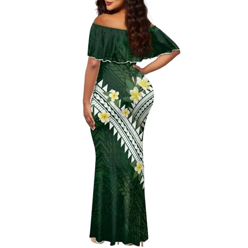 Image of Polynesian for Women S-7XL Off Shoulder Maxi Dress Hawaiian Summer Dresses