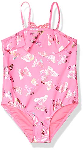 Limited Too Girls' Printed One Piece Swimsuit with Ruffle Trim