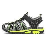 Red Fish Boys Black Easy Fasten Closed Toe Sandal - Size 13 Child UK - Black