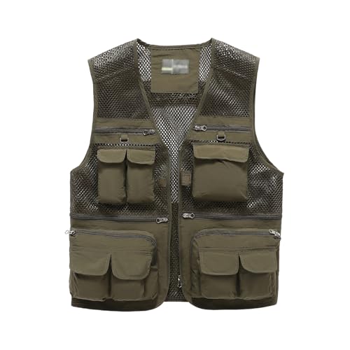 Image of Hbufnha Outdoor Fishing Hunting Vest Multi Pockets Work Cargo Jacket