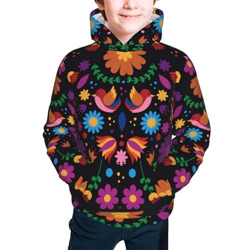 Colorful Floral2 Kid Hoodies Boys Sweatshirts Girls Pullover with Pocket3