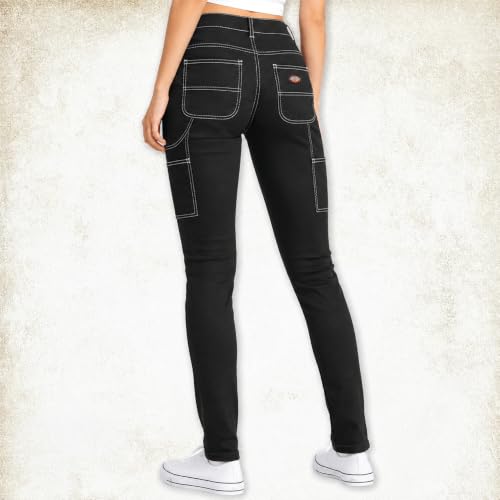 Image of Dickies Womens Casual Slim Fit Carpenter Pant-Non Stretch-Runs Small | Non-Stretch Utility Fabric with Functional Pockets, Runs Small So Size Up, Casual Styling That Pairs with Tees