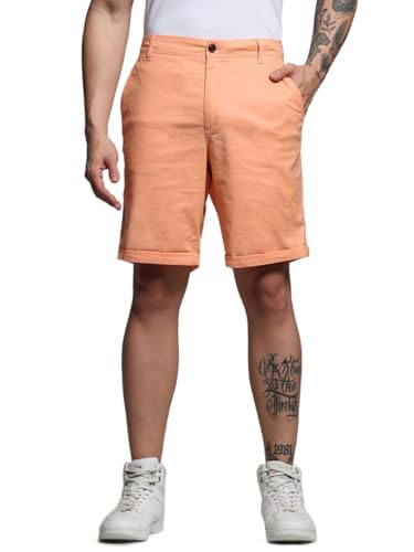 Image of Jack & Jones Men Solid Regular Fit Mid Rise Chino Shorts