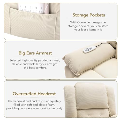 Sillón reclinable eléctrico con masaje y calefacción miniatura 5
