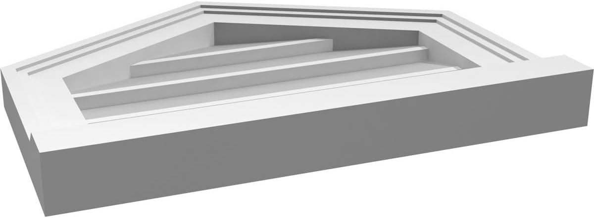 GVSPE18X1403SN-07 Peaked Top Brickmould Sill Frame, Primed Tan Signature Series Surface Mount Gable Vents, 18-in. W x 14-in. H, Unfinished