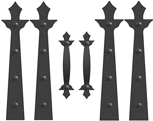 Kingmanta Garage Door Magnetic Decorative Hardware/Fauk Garage Door Hinges And Handle/Garage Door Accents Magnets( 6Pcs) | Black #TOP18