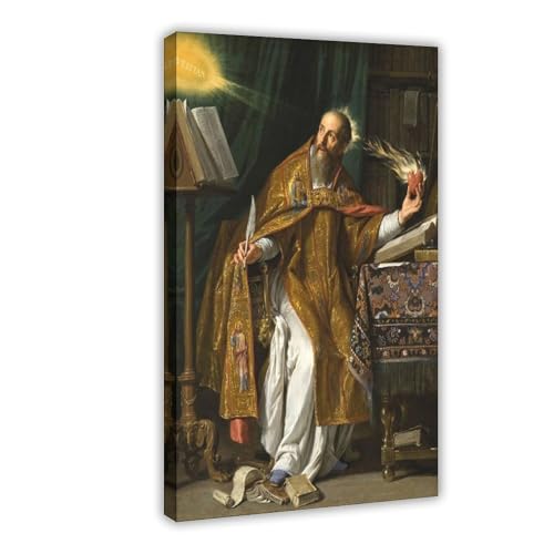 Impression sur toile Saint Augustine par Philippe De Champaigne - Cadre suspendu 20x30 cm