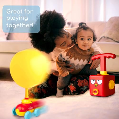 Image of PLUSPOINT Balloon Powered Cars Balloon Launcher Toy Set, Creative Inflatable Balloon Pump Racing Car Intelligence Education Preschool Children's Toys. (Balloon Launcher) (Multicolour)