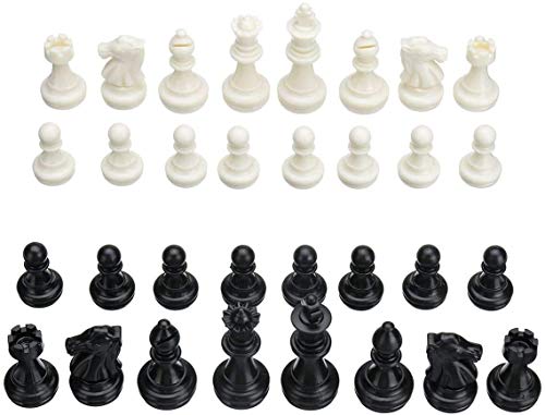 Preisvergleich Produktbild Leilims Internationaler Schach-Dame-32pcs Schachfiguren aus Kunststoff komplett Internationales Wort Schach-Spiel Unterhaltung ohne Schachbrett