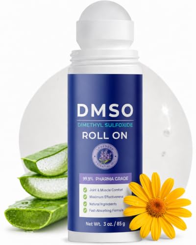 DMSO Roll-On Gel - 99.9% Pharmaceutical Grade DMSO for Joint & Muscle Relief - Fast-Absorbing Formula with Arnica Frankincense Aloe Vera & Magnesium Chloride - Lavender Scented 3oz