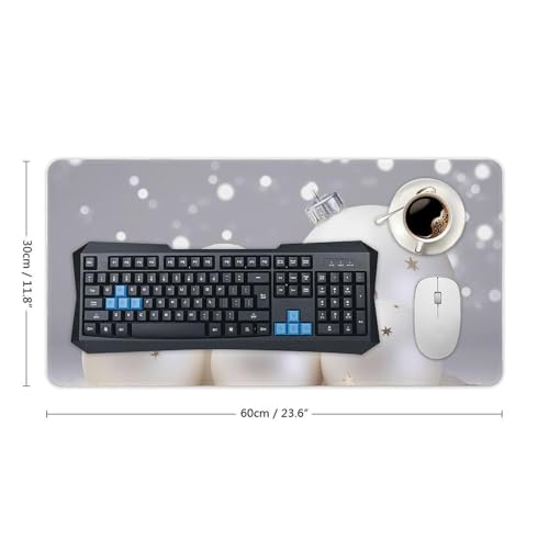 Alfombrilla de mouse gaming RLDOBOFE blanca grande 60x30 cm miniatura 2