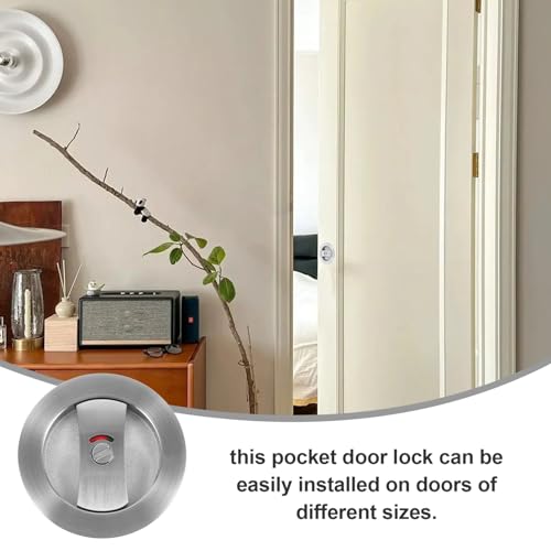 jojofuny Cerradura para puerta corrediza corrediza Hardware para puerta interior de privacidad para fácil instalación y elegante diseño miniatura 3