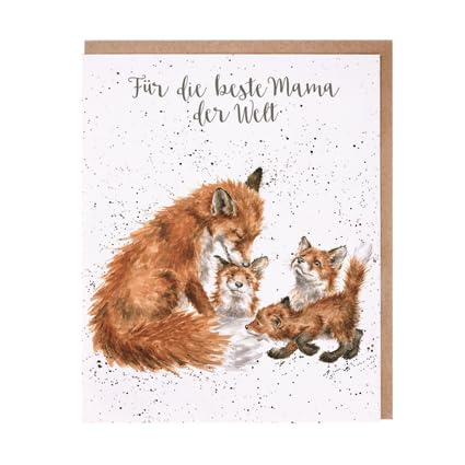 Wrendale Grußkarte – „Für Die Beste Mama Der Welt“ Mit Fuchs-Motiv, 13,5x17 Cm