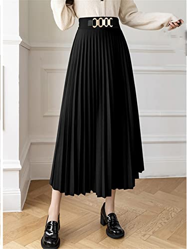Robe plissée décontractée fluide à taille haute élastique - 5