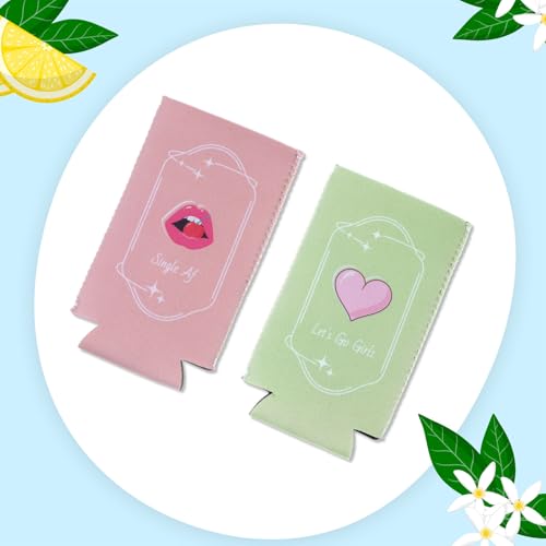 Image of SiliFine 12 Pack Funny Margs and Matrimony Martini Can Coolers Skinny Bachelorette Party Can Sleeves Bride Beer Cup Holder Set Cocktail Wine Themed Party Favors Bulk for Bride Bridesmaid Gifts