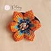 PETALOS JEWELRY - Scrunchie - Handmade hair accessory with crystal, tassels and pearls. Lightweight, easy to put on and take off. Ideal for all hair types. Handmade Jewelry (Orange Blue)