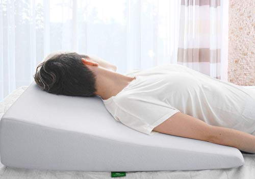 Wedge Pillow for Sleeping - 7.5 Inch Memory Foam Bed Wedge for Sleeping, Reading, Post Surgery & Leg Elevation - Triangle Pillow with Washable Cover 26x25x7.5 inch - Thumbnail 6